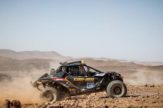 W2RC - RALLYE DU MAROC 2025 411 GONZALEZ FERIOLI Jeremias (arg), RINALDI Gonzalo (arg), Can-Am Factory Team, BRP Can-Am Maverick R, , SSV1, action, during the Stage 3 of the Rallye du Maroc 2025, 5th round of the 2025 WR2C on October 15, 2025 around Erfoud, Morocco - ErfoudMorocco Copyright: xFREDERICxLExFLOCxHx