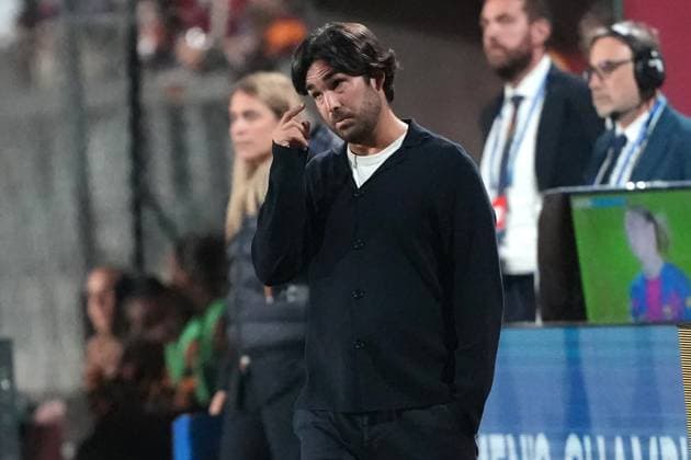 Pere Romeu, head coach of FC Barcelona, Barca during the UEFA Women s Champions League 2025 2026 league phase football match between AS Roma and FC Barcelona at Tre Fontane stadium in Rome (Italy), October 15, 2025. antoniettaxbaldassarre