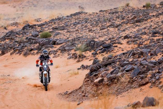 W2RC - RALLYE DU MAROC 2025 26 DABROWSKI Konrad (POL), Duust Rally Team, KTM 450 Rally Factory Replica, FIM W2RC, Rally2 Junior, action during the Stage 4 of the Rallye du Maroc 2025, 5th round of the 2025 WR2C on October 16, 2025 around Erfoud, Morocco - ErfoudMorocco Copyright: xJULIENxDELFOSSEx