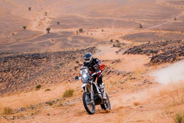 W2RC - RALLYE DU MAROC 2025 26 DABROWSKI Konrad (POL), Duust Rally Team, KTM 450 Rally Factory Replica, FIM W2RC, Rally2 Junior, action during the Stage 4 of the Rallye du Maroc 2025, 5th round of the 2025 WR2C on October 16, 2025 around Erfoud, Morocco - ErfoudMorocco Copyright: xJULIENxDELFOSSEx