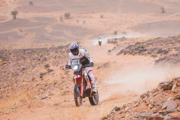 W2RC - RALLYE DU MAROC 2025 108 BARBOSA Ruy (CHI), HT Rally Raid, Honda CRF 450, FIM W2RC, Rally2, action during the Stage 4 of the Rallye du Maroc 2025, 5th round of the 2025 WR2C on October 16, 2025 around Erfoud, Morocco - ErfoudMorocco  Copyright: xJULIENxDELFOSSEx