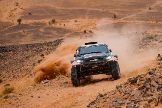 W2RC - RALLYE DU MAROC 2025 204 LATEGAN Henk (RSA), CUMMINGS Brett (RSA), Toyota Gazoo Racing W2RC, Toyota Hilux, FIA W2RC, Ultimate T1+, action during the Stage 4 of the Rallye du Maroc 2025, 5th round of the 2025 WR2C on October 16, 2025 around Erfoud, Morocco - ErfoudMorocco  Copyright: xJULIENxDELFOSSEx