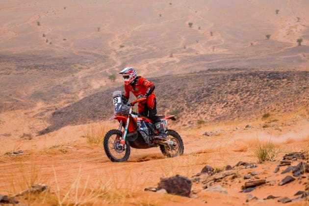 W2RC - RALLYE DU MAROC 2025 39 MELOT Benjamin (FRA), Esprit KTM, KTM 450 Rally Factory Replica, FIM W2RC, Rally2, action during the Stage 4 of the Rallye du Maroc 2025, 5th round of the 2025 WR2C on October 16, 2025 around Erfoud, Morocco - ErfoudMorocco Copyright: xJULIENxDELFOSSEx