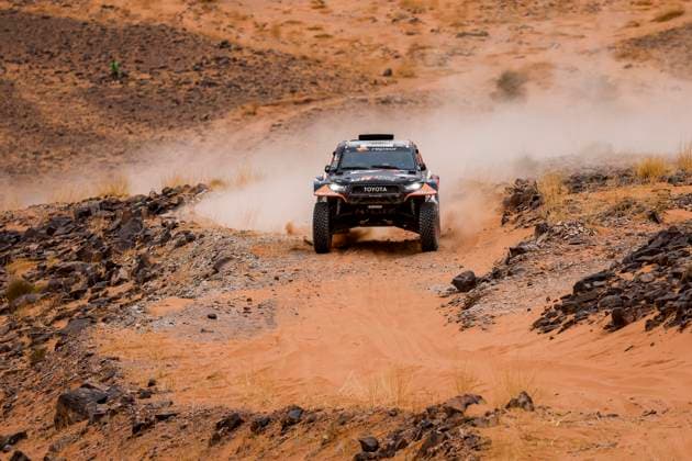 W2RC - RALLYE DU MAROC 2025 204 LATEGAN Henk (RSA), CUMMINGS Brett (RSA), Toyota Gazoo Racing W2RC, Toyota Hilux, FIA W2RC, Ultimate T1+, action during the Stage 4 of the Rallye du Maroc 2025, 5th round of the 2025 WR2C on October 16, 2025 around Erfoud, Morocco - ErfoudMorocco  Copyright: xJULIENxDELFOSSEx