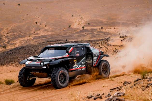 W2RC - RALLYE DU MAROC 2025 200 AL-ATTIYAH Nasser (QAT), LURQUIN Fabian (BEL), The Dacia Sandriders, Dacia Sandrider, FIA W2RC, Ultimate T1+, action during the Stage 4 of the Rallye du Maroc 2025, 5th round of the 2025 WR2C on October 16, 2025 around Erfoud, Morocco - ErfoudMorocco  Copyright: xJULIENxDELFOSSEx