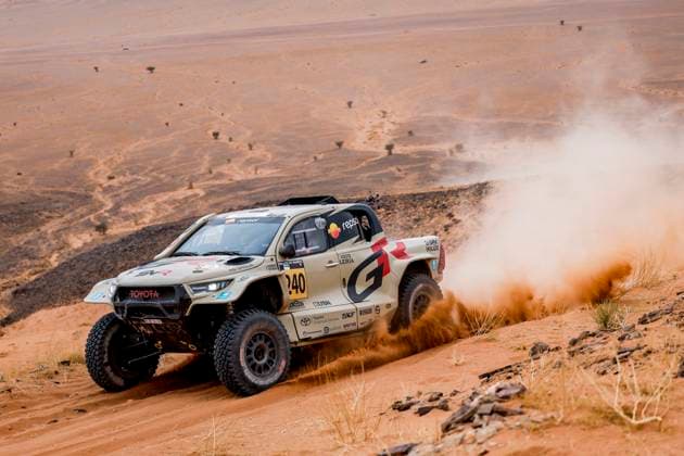 W2RC - RALLYE DU MAROC 2025 240 FERREIRA Joao (POR), PALMEIRO Filipe (POR), Toyota Gazoo Racing, Toyota Hilux IMT Evo, FIA W2RC, Ultimate T1+, action during the Stage 4 of the Rallye du Maroc 2025, 5th round of the 2025 WR2C on October 16, 2025 around Erfoud, Morocco - ErfoudMorocco  Copyright: xJULIENxDELFOSSEx