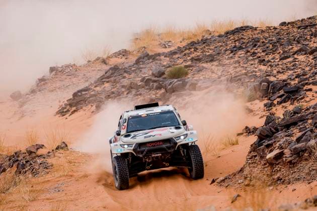 W2RC - RALLYE DU MAROC 2025 240 FERREIRA Joao (POR), PALMEIRO Filipe (POR), Toyota Gazoo Racing, Toyota Hilux IMT Evo, FIA W2RC, Ultimate T1+, action during the Stage 4 of the Rallye du Maroc 2025, 5th round of the 2025 WR2C on October 16, 2025 around Erfoud, Morocco - ErfoudMorocco  Copyright: xJULIENxDELFOSSEx