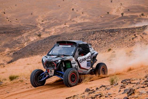 W2RC - RALLYE DU MAROC 2025 402 PINTO Alexandre (por), OLIVIERA Bernardo (por), Old Friends Rally Team, Polaris RZR Pro R FIA W2RC, SSV T4, action during the Stage 4 of the Rallye du Maroc 2025, 5th round of the 2025 WR2C on October 16, 2025 around Erfoud, Morocco - ErfoudMorocco Copyright: xJULIENxDELFOSSEx