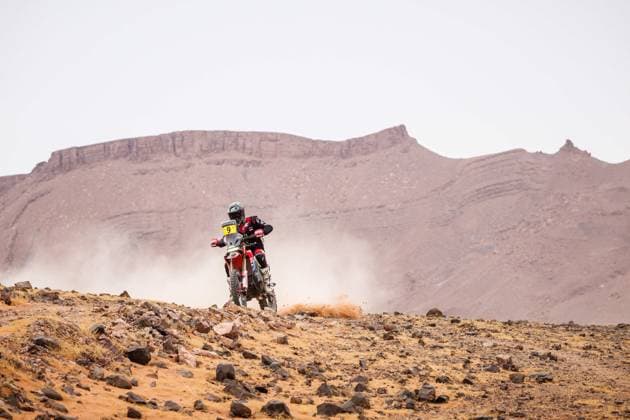 W2RC - RALLYE DU MAROC 2025 09 BRABEC Ricky (USA), Monster Energy Honda HRC, Honda CRF 450, FIM W2RC, RallyGP, action, during the Stage 4 of the Rallye du Maroc 2025, 5th round of the 2025 WR2C on October 16, 2025 around Erfoud, Morocco - ErfoudMorocco  Copyright: xFREDERICxLExFLOCxHx