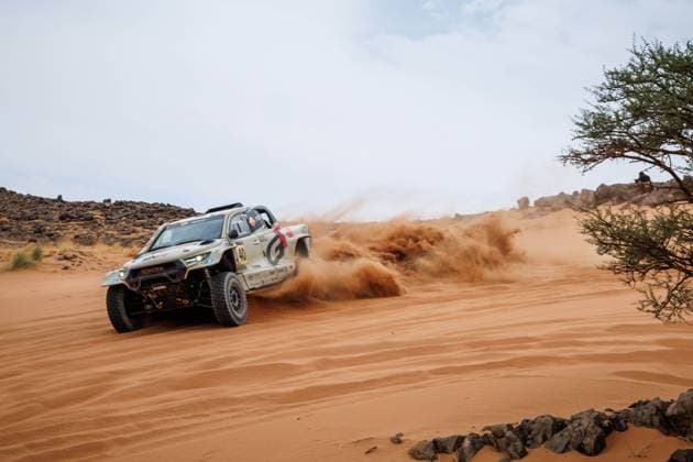 W2RC - RALLYE DU MAROC 2025 240 FERREIRA Joao (POR), PALMEIRO Filipe (POR), Toyota Gazoo Racing, Toyota Hilux IMT Evo, FIA W2RC, Ultimate T1+, action, during the Stage 4 of the Rallye du Maroc 2025, 5th round of the 2025 WR2C on October 16, 2025 around Erfoud, Morocco - ErfoudMorocco  Copyright: xFREDERICxLExFLOCxHx