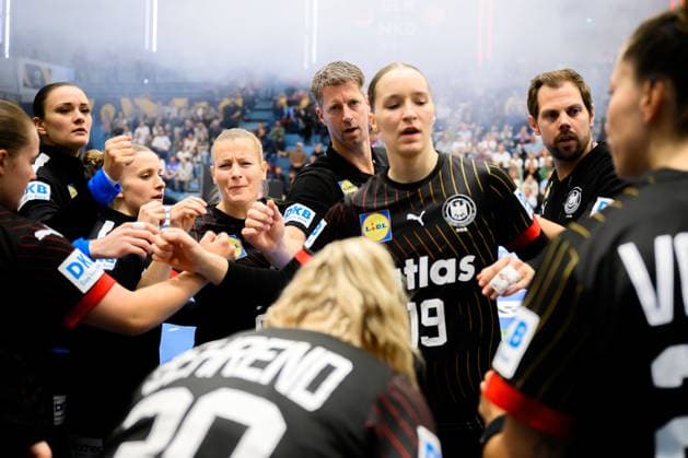 Gummersbach Womens Handball European Championship Qualification, Germany North Macedonia Antje Döll Doell Germany , Coach Markus Gaugisch Germany Gummersbach Schwalbe Arena Germany