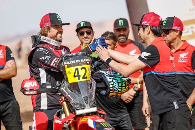 W2RC - RALLYE DU MAROC 2025 VAN BEVEREN Adrien (FRA), Monster Energy Honda HRC, Honda CRF 450, FIM W2RC, RallyGP, portrait during the Stage 5 of the Rallye du Maroc 2025, 5th round of the 2025 WR2C on October 17, 2025 around Erfoud, Morocco - ErfoudMorocco Copyright: xJULIENxDELFOSSEx