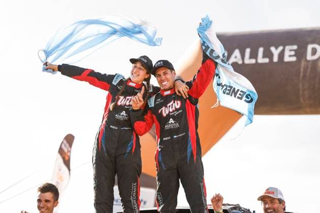 W2RC - RALLYE DU MAROC 2025 301 CAVIGLIASSO Nicolas (ARG), PERTEGARINI Valentina (ARG), Taurus T3Max, BBR Motorsport, FIA W2RC, Challenger T3.1, portrait during the Stage 5 of the Rallye du Maroc 2025, 5th round of the 2025 WR2C on October 17, 2025 around Erfoud, Morocco - ErfoudMorocco Copyright: xJULIENxDELFOSSEx