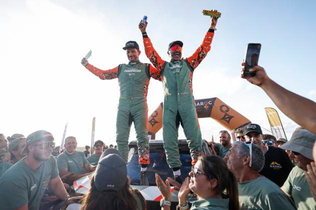 W2RC - RALLYE DU MAROC 2025 200 AL-ATTIYAH Nasser (QAT), LURQUIN Fabian (BEL), The Dacia Sandriders, Dacia Sandrider, FIA W2RC, Ultimate T1+, portrait during the Stage 5 of the Rallye du Maroc 2025, 5th round of the 2025 WR2C on October 17, 2025 around Erfoud, Morocco - ErfoudMorocco Copyright: xJULIENxDELFOSSEx