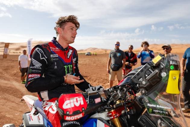 W2RC - RALLYE DU MAROC 2025 SCHAREINA Tosha (ESP), Monster Energy Honda HRC, Honda CRF 450, FIM W2RC, RallyGP, portrait, during the Stage 5 of the Rallye du Maroc 2025, 5th round of the 2025 WR2C on October 17, 2025 around Erfoud, Morocco - ErfoudMorocco Copyright: xFREDERICxLExFLOCxHx
