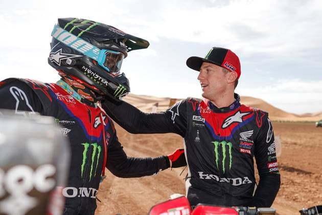 W2RC - RALLYE DU MAROC 2025 BRABEC Ricky (USA), Monster Energy Honda HRC, Honda CRF 450, FIM W2RC, RallyGP, portrait, SCHAREINA Tosha (ESP), Monster Energy Honda HRC, Honda CRF 450, FIM W2RC, RallyGP, portrait, during the Stage 5 of the Rallye du Maroc 2025, 5th round of the 2025 WR2C on October 17, 2025 around Erfoud, Morocco - ErfoudMorocco  Copyright: xFREDERICxLExFLOCxHx