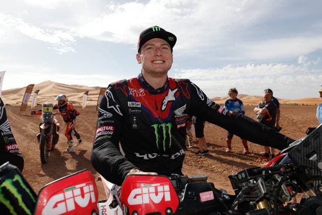 W2RC - RALLYE DU MAROC 2025 SCHAREINA Tosha (ESP), Monster Energy Honda HRC, Honda CRF 450, FIM W2RC, RallyGP, portrait, during the Stage 5 of the Rallye du Maroc 2025, 5th round of the 2025 WR2C on October 17, 2025 around Erfoud, Morocco - ErfoudMorocco Copyright: xFREDERICxLExFLOCxHx