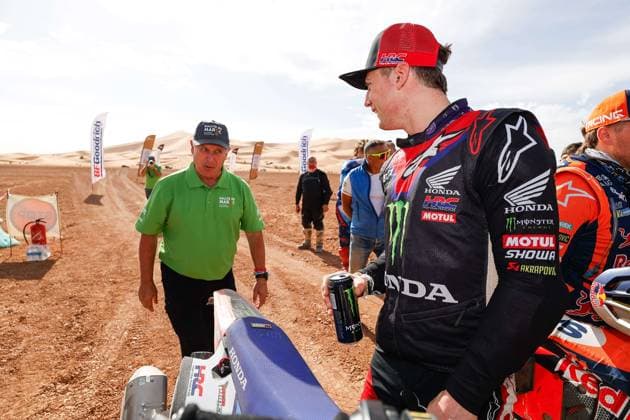 W2RC - RALLYE DU MAROC 2025 SCHAREINA Tosha (ESP), Monster Energy Honda HRC, Honda CRF 450, FIM W2RC, RallyGP, portrait, during the Stage 5 of the Rallye du Maroc 2025, 5th round of the 2025 WR2C on October 17, 2025 around Erfoud, Morocco - ErfoudMorocco Copyright: xFREDERICxLExFLOCxHx