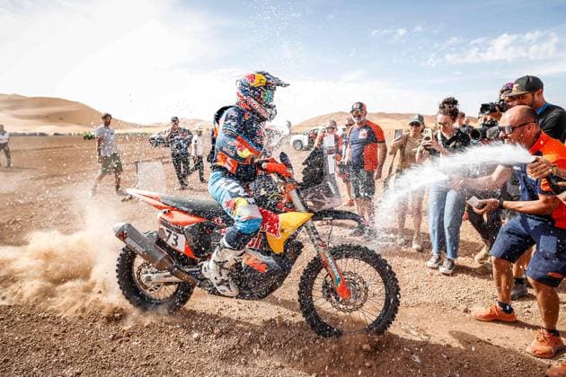 W2RC - RALLYE DU MAROC 2025 CANET Edgar (ESP), Red Bull KTM Factory Racing, KTM 450 Rally Factory, FIM W2RC, Rally2 Junior, portrait, during the Stage 5 of the Rallye du Maroc 2025, 5th round of the 2025 WR2C on October 17, 2025 around Erfoud, Morocco - ErfoudMorocco Copyright: xFREDERICxLExFLOCxHx