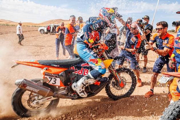 W2RC - RALLYE DU MAROC 2025 CANET Edgar (ESP), Red Bull KTM Factory Racing, KTM 450 Rally Factory, FIM W2RC, Rally2 Junior, portrait, during the Stage 5 of the Rallye du Maroc 2025, 5th round of the 2025 WR2C on October 17, 2025 around Erfoud, Morocco - ErfoudMorocco Copyright: xFREDERICxLExFLOCxHx