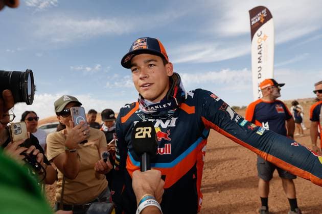 W2RC - RALLYE DU MAROC 2025 CANET Edgar (ESP), Red Bull KTM Factory Racing, KTM 450 Rally Factory, FIM W2RC, Rally2 Junior, portrait, during the Stage 5 of the Rallye du Maroc 2025, 5th round of the 2025 WR2C on October 17, 2025 around Erfoud, Morocco - ErfoudMorocco Copyright: xFREDERICxLExFLOCxHx
