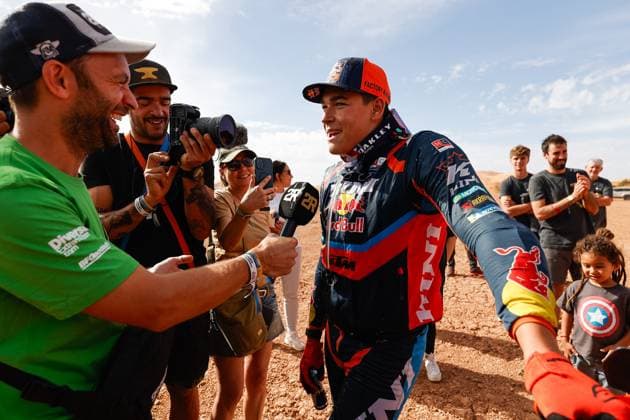 W2RC - RALLYE DU MAROC 2025 CANET Edgar (ESP), Red Bull KTM Factory Racing, KTM 450 Rally Factory, FIM W2RC, Rally2 Junior, portrait, during the Stage 5 of the Rallye du Maroc 2025, 5th round of the 2025 WR2C on October 17, 2025 around Erfoud, Morocco - ErfoudMorocco Copyright: xFREDERICxLExFLOCxHx