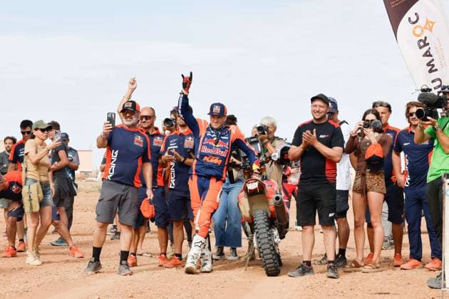 W2RC - RALLYE DU MAROC 2025 SANDERS Daniel (AUS), Red Bull KTM Factory Racing, KTM 450 Rally Factory, FIM W2RC, RallyGP, portrait, during the Stage 5 of the Rallye du Maroc 2025, 5th round of the 2025 WR2C on October 17, 2025 around Erfoud, Morocco - ErfoudMorocco Copyright: xFREDERICxLExFLOCxHx
