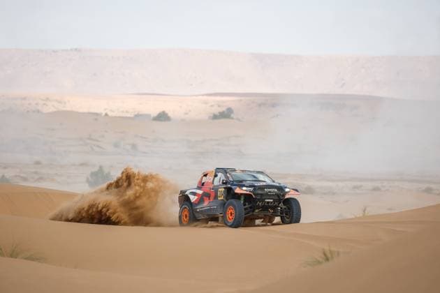 W2RC - RALLYE DU MAROC 2025 204 LATEGAN Henk (RSA), CUMMINGS Brett (RSA), Toyota Gazoo Racing W2RC, Toyota Hilux, FIA W2RC, Ultimate T1+, action, during the Stage 5 of the Rallye du Maroc 2025, 5th round of the 2025 WR2C on October 17, 2025 around Erfoud, Morocco - ErfoudMorocco  Copyright: xFREDERICxLExFLOCxHx