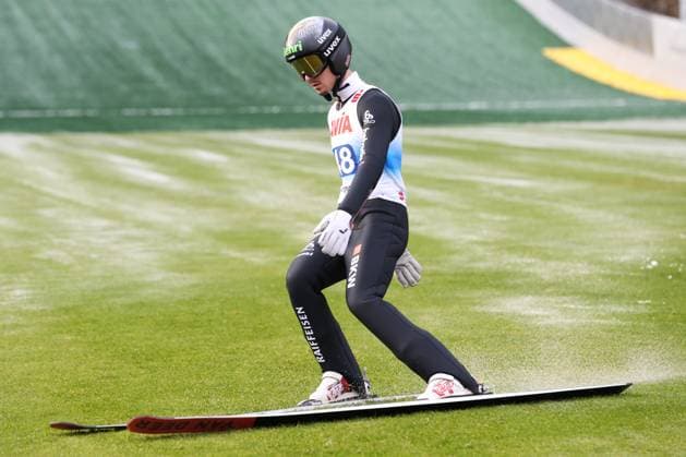 19 10 2025, Ski jumping, Men, FIS Continental Cup, Summer Season 2025, Individual competition Sandro Hauswirth SUI Klingenthal Vogtland Arena Saxony Germany