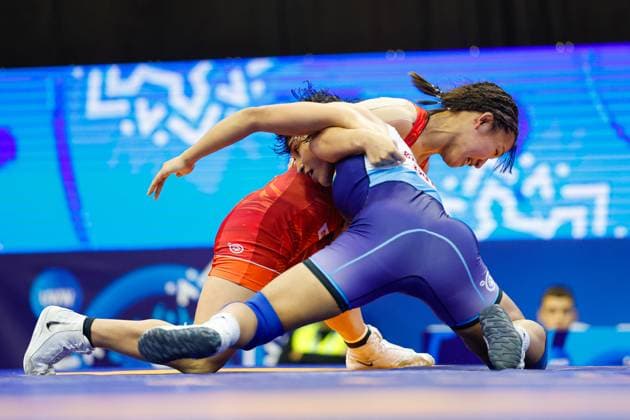 2025 U23 Wrestling World Championships 59kg WW Ruka Natami JPN df Sarika Sarika IND Copyright: xUnitedxWorldxWrestlingx xKostadinxAndonovx United World Wrestling Kostadin Andonov