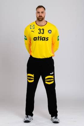 Muenchen Handball DHB 25 26 Germany photoshoot goalkeeper Andreas Wolff Germany portrait face Muenchen Bavaria Germany