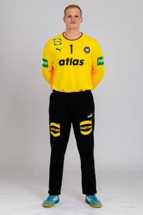 Muenchen Handball DHB 25 26 Germany photo shoot goalkeeper David Späth David Spaeth Germany portrait face Muenchen Bavaria Germany