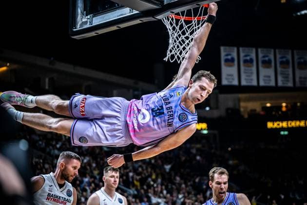 Basketball Berlin 28 10 2025 Season 2025 2026 Basketball Champions League BCL Alba Berlin ERA Basketball Nymburk Justin Bean Alba Berlin, No 34
