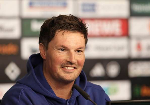 Photo Coach Merlin Polzin HSV Soccer 1 League , on Fri 31 10 25 Press conference at Hamburger SV