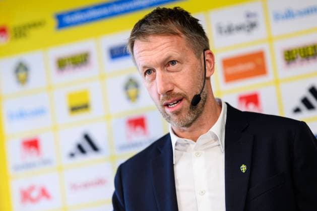 251105 Head coach Graham Potter of the Swedish men s national football team during a press conference on November 5, 2025 in Stockholm Photo Jesper Zerman BILDBYRAN kod JZ JZ0636 fotboll football soccer fotball vm kval kval fifa world cup qualifier qualifier presskonferens press conference sverige sweden sverige a bbeng  Copyright: JESPERxZERMAN BB251105JZ003