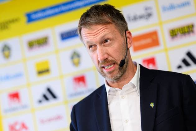 251105 Head coach Graham Potter of the Swedish men s national football team during a press conference on November 5, 2025 in Stockholm Photo Jesper Zerman BILDBYRAN kod JZ JZ0636 fotboll football soccer fotball vm kval kval fifa world cup qualifier qualifier presskonferens press conference sverige sweden sverige a bbeng  Copyright: JESPERxZERMAN BB251105JZ004