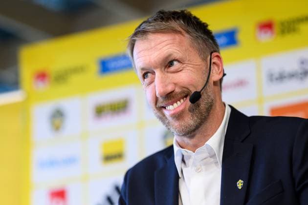 251105 Head coach Graham Potter of the Swedish men s national football team during a press conference on November 5, 2025 in Stockholm Photo Jesper Zerman BILDBYRAN kod JZ JZ0636 fotboll football soccer fotball vm kval kval fifa world cup qualifier qualifier presskonferens press conference sverige sweden sverige a bbeng  Copyright: JESPERxZERMAN BB251105JZ008