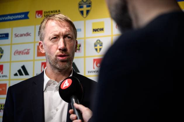 251105 Head coach Graham Potter of the Swedish men s national football team during a press conference on November 5, 2025 in Stockholm Photo Jesper Zerman BILDBYRAN kod JZ JZ0636 fotboll football soccer fotball vm kval kval fifa world cup qualifier qualifier presskonferens press conference sverige sweden sverige a bbeng  Copyright: JESPERxZERMAN BB251105JZ011