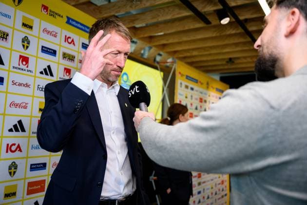 251105 Head coach Graham Potter of the Swedish men s national football team during a press conference on November 5, 2025 in Stockholm Photo Jesper Zerman BILDBYRAN kod JZ JZ0636 fotboll football soccer fotball vm kval kval fifa world cup qualifier qualifier presskonferens press conference sverige sweden sverige a bbeng  Copyright: JESPERxZERMAN BB251105JZ013