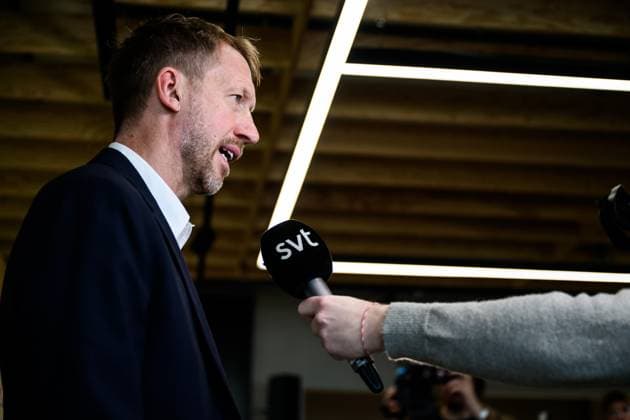 251105 Head coach Graham Potter of the Swedish men s national football team during a press conference on November 5, 2025 in Stockholm Photo Jesper Zerman BILDBYRAN kod JZ JZ0636 fotboll football soccer fotball vm kval kval fifa world cup qualifier qualifier presskonferens press conference sverige sweden sverige a bbeng  Copyright: JESPERxZERMAN BB251105JZ016
