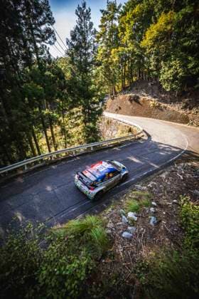 AUTO - WRC, Motorsport Rallye, WM - RALLY JAPAN 2025 22 Jan SOLANS, Rodrigo SANJUAN, Toyota Yaris Rally2, action during the 2025 Rally Japan, 13th round of the 2025 WRC World Rally Car Championship, from November 6 to 9, 2025 at Toyota, Aichi, Japan - ToyotaJapan  Copyright: xNikosxKatikisx