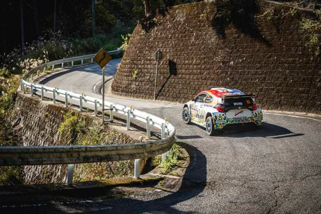 AUTO - WRC, Motorsport Rallye, WM - RALLY JAPAN 2025 22 Jan SOLANS, Rodrigo SANJUAN, Toyota Yaris Rally2, action during the 2025 Rally Japan, 13th round of the 2025 WRC World Rally Car Championship, from November 6 to 9, 2025 at Toyota, Aichi, Japan - ToyotaJapan  Copyright: xNikosxKatikisx