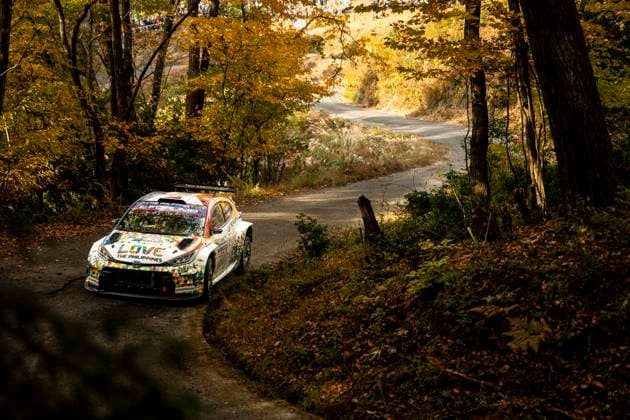 AUTO - WRC, Motorsport Rallye, WM - RALLY JAPAN 2025 22 Jan SOLANS, Rodrigo SANJUAN, Toyota Yaris Rally2, action during the 2025 Rally Japan, 13th round of the 2025 WRC World Rally Car Championship, from November 6 to 9, 2025 at Toyota, Aichi, Japan - ToyotaJapan  Copyright: xNikosxKatikisx
