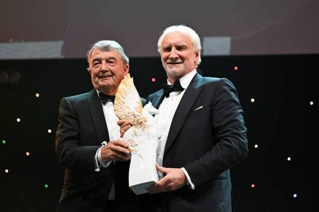 Wolfgang Niersbach presents the Pegasos Award for Sports Legend to Rudi Völler former soccer player and official GER, 43 German Sports Press Ball at the Alte Oper in Frankfurt am Main, 08 11 2025 43 German Sports Press Ball in Frankfurt am Main Frankfurt am Main Copyright: xEibner-Pressefoto FlorianxWiegandx EP_FWD