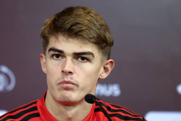 Belgium s Charles De Ketelaere pictured during a press moment of the Red Devils, the Belgian national soccer team, at the Proximus Basecamp in Tubize, Wednesday 12 November 2025. The team is preparing for the matches against Kazachtstan (15 11) and Liechtenstein (18 11). BRUNOxFAHY x141070982x