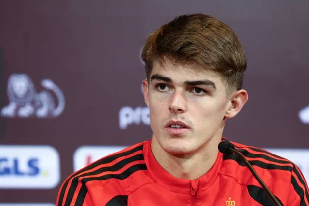 Belgium s Charles De Ketelaere pictured during a press moment of the Red Devils, the Belgian national soccer team, at the Proximus Basecamp in Tubize, Wednesday 12 November 2025. The team is preparing for the matches against Kazachtstan (15 11) and Liechtenstein (18 11). BRUNOxFAHY x141071003x
