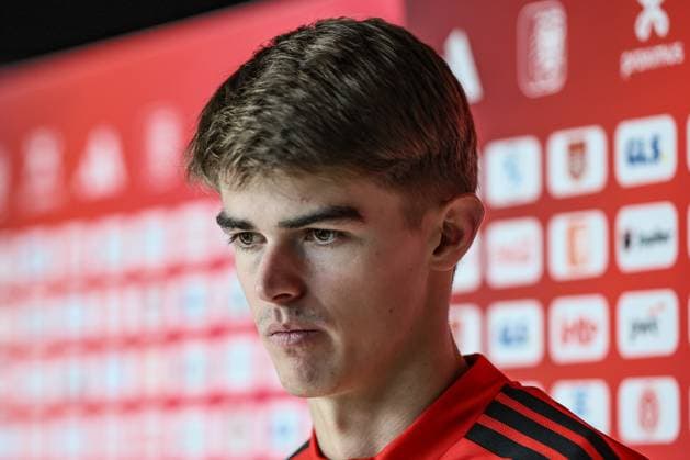 Belgium s Charles De Ketelaere pictured during a press moment of the Red Devils, the Belgian national soccer team, at the Proximus Basecamp in Tubize, Wednesday 12 November 2025. The team is preparing for the matches against Kazachtstan (15 11) and Liechtenstein (18 11). BRUNOxFAHY x141073902x