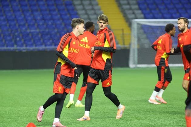 Belgium s Charles De Ketelaere pictured during a training session of Belgian national soccer team the Red Devils in Astana, Kazakhstan on Friday 14 November 2025. Tomorrow they will meet Kazakhtstan, in qualifier 7 8 for the 2026 FIFA World Cup, WM, Weltmeisterschaft, Fussball VIRGINIExLEFOUR x141562333x
