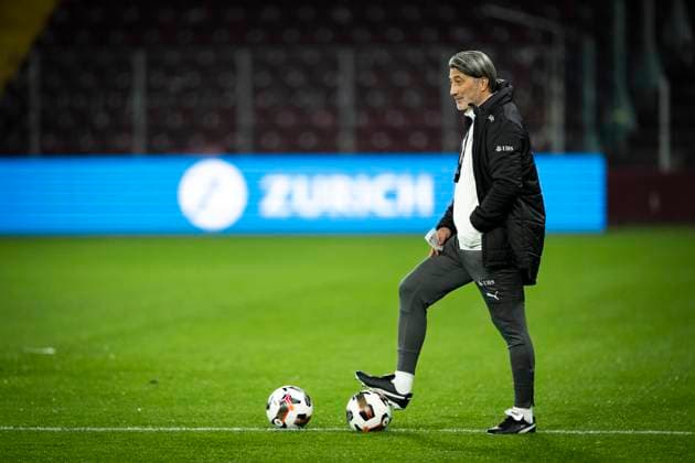 GENEVA SWITZERLAND, 20251114 Swiss national team captain Murak Yakin as the Swiss men s national football team trains at the match arena, Stade de Geneve, ahead of the World Cup qualifying match against Sweden tomorrow GENEVA SWITZERLAND x10050x  Copyright: xPontusxLundahl TTx SWITZERLAND NATIONAL FOOTBALL TEAM