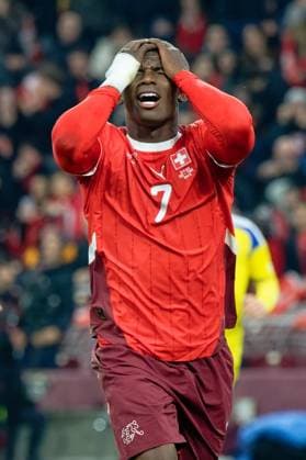 Breel Embolo (7 Switzerland) looks dejected after missing a goal during the FIFA Wolrd Cup 2026 Qualifier match between Switzerland and Sweden at Stade de Geneve in Geneva, Switzerland Copyright: xGiuseppexVelletrix xSPPx Sportspressphoto_SPR62250